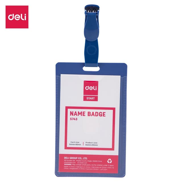 Deli Name Badge and Clip, 1X50 - Perfect for Conferences, Events, and Office Use - E5743