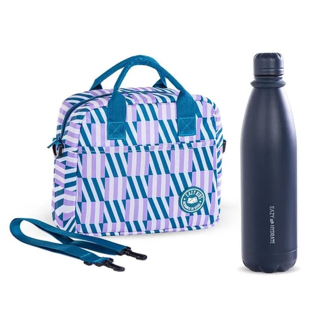 Eazy Kids Steel Water Bottle With Lunch Bag, 1L Blue - CMEZ-LB01WBSS1000SW-GRBU