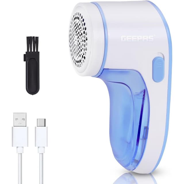 Geepas Portable Lint Remover with Stainless Steel Blade, Rechargeable, Blue, Detachable - GLR63069UK-BL