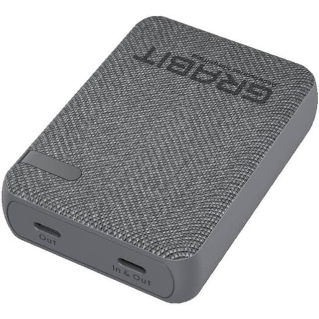 Grabit 10000mAh PD Fast Charging Power Bank Dual USB-C Ports Tactile Fabric Finish Grey - GPOWER-100T