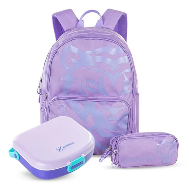 HYDROBREW 18‑Inch Backpack with Bento and Lunch Box Purple - CMHB.S24CLBWSF.PU