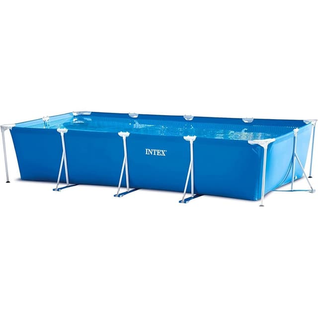 INTEX Rectangular Frame Above Ground Swimming Pool with Quick Drain Valve, 6941057400280