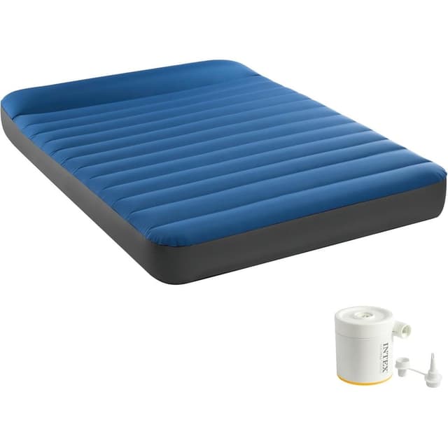 Intex Full Dura-Beam Premaire Camping Mattress with USB150 Air Pump - Multi-Color, Size Full, Model 64012