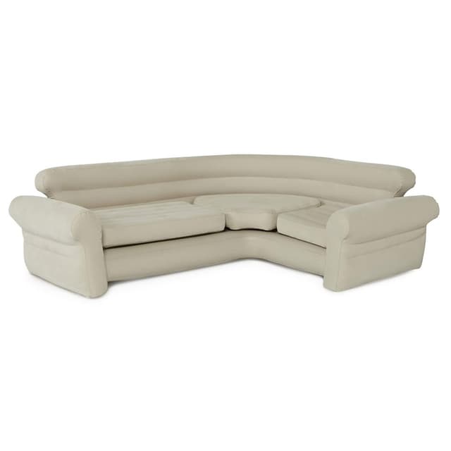 Intex Inflatable Corner Sofa with Waterproof Flocked Surface, 101-Inch X 80-Inch X 30-Inch, Model 68575