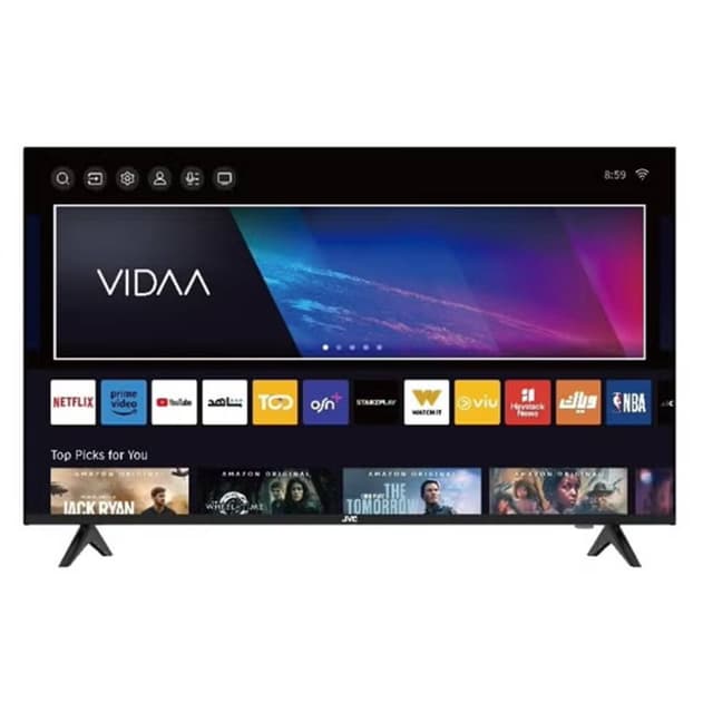 JVC 50-Inch Edgeless 4K UHD Smart TV-2024 Bluetooth And Dolby Audio LT-50N7105V Black