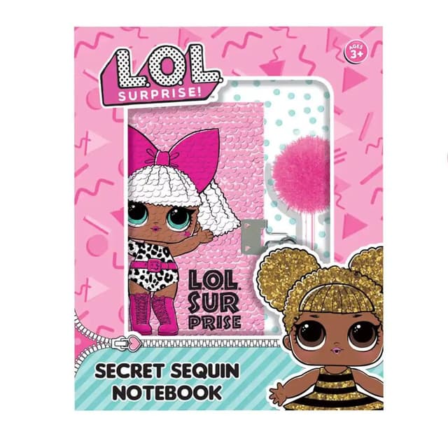LOL Surprise Secret Sequin Notebook with Glitter Cover and Lock – FK-TT30218