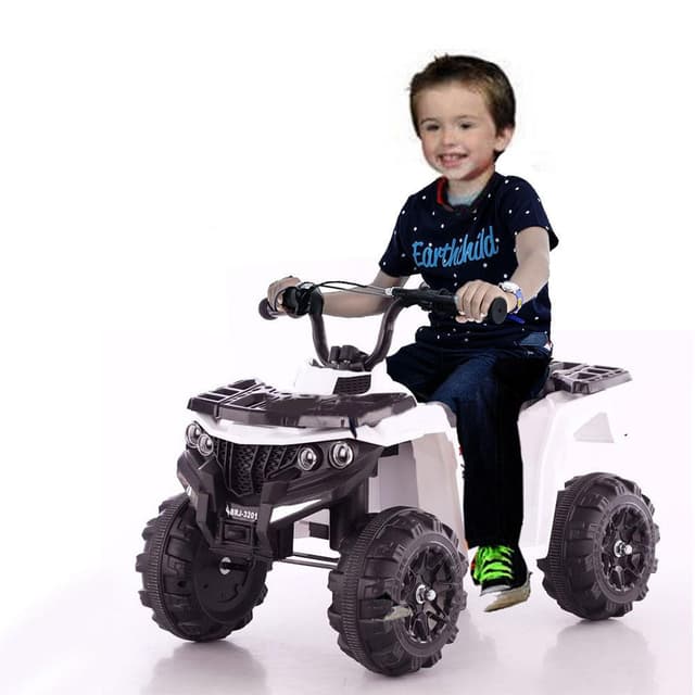 MYTS 6V Mini ATV Kids Ride-On – White – Battery-Powered 4-Wheeler Toy for Toddlers and Young Children - MYTS ZS - 3201 W
