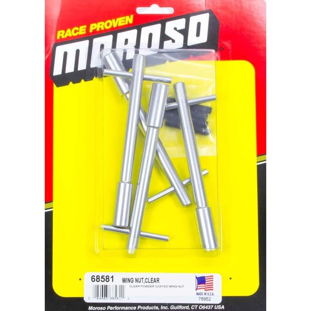 Moroso Clear Powder Coated Aluminum Valve Cover Wing Nut - Model 68581