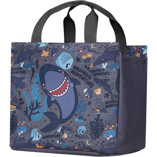 Nohoo Kids Tuition Bag Or Hand Lunch Bag Shark - Grey - NH-HLB-SHGY
