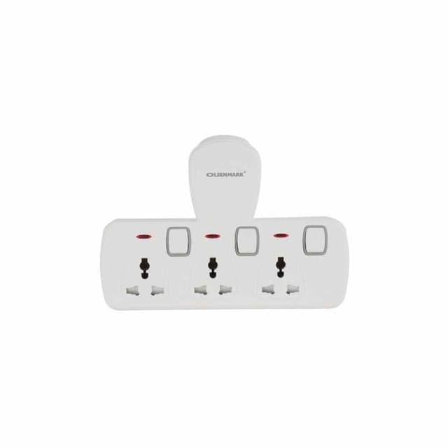 OlsenMark 3-Way Universal Wall Socket with Individual Switches - OMES1859