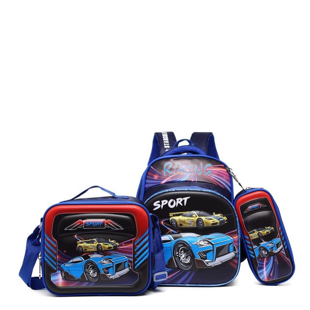 STARGOLD 3-Piece School Backpack Set 12 Inch For Boys Backpack Plus Lunch Bag Plus Pencil Case - SG-BP224 Navy