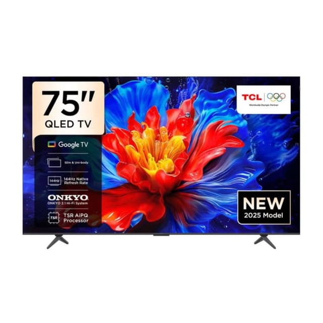 TCL 75 Inch 4K QLED, Google TV, 120Hz 75P8k black