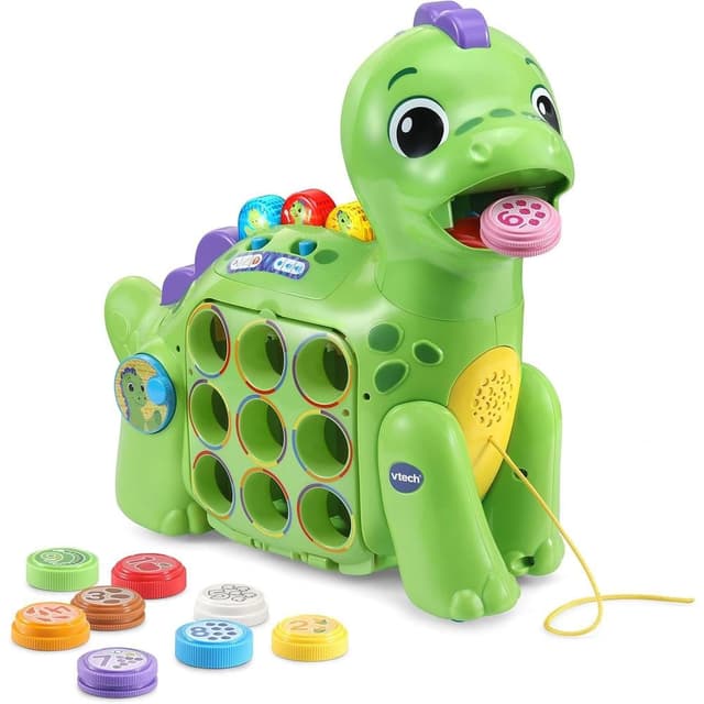 VTech Chomp-along Dino, Musical Toddler Toy, Teaches Numbers, Colours And Food, Interactive Dinosaur Toy for 2, 3, 4 Plus Year Olds, English Version - VT80-532003
