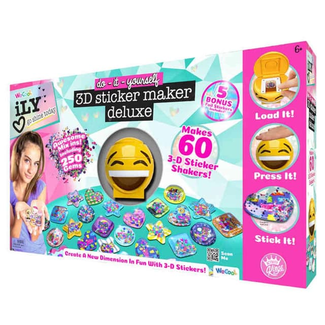 We Cool ILY 3D Sticker Maker Deluxe Version, Creative Sticker Craft Set for Kids - 113007