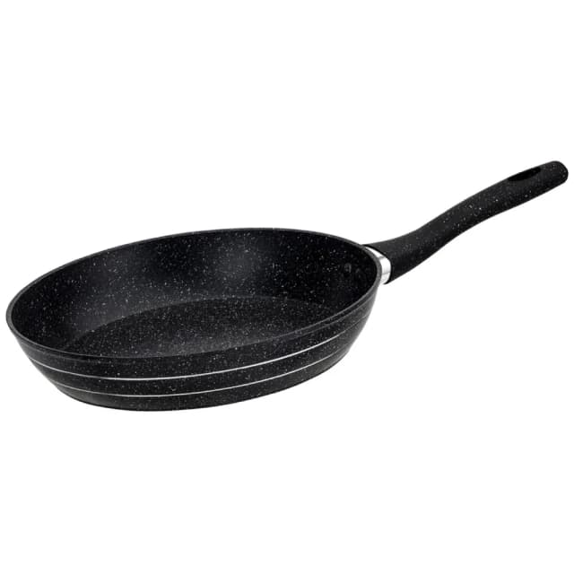 Royalford Smart Fry Pan RF11872 with Durable Granite Coating, Forged Aluminium Non-Stick Frying Pan Induction Hob Egg Omelet Pan | Saute Pan with 5-Layer Construction & Cool Touch Handle, 28cm, Black