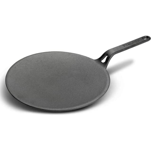 Prestige Cast Iron 26cm Curved Tawa - Pre-Seasoned, Induction Compatible, Durable Cookware - PR48884