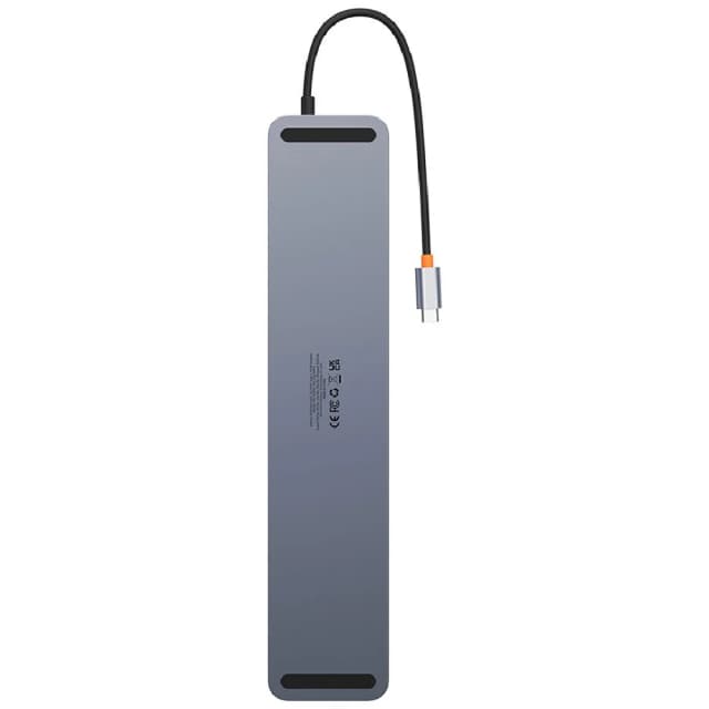 Baseus EliteJoy Gen2 12-in-1 USB-C Hub Adapter with HDMI, DisplayPort, USB 3.0, SD/TF, Ethernet, and 3.5mm Audio for Laptop, MacBook, and More (Gray) - BA.WKSX030213.GY