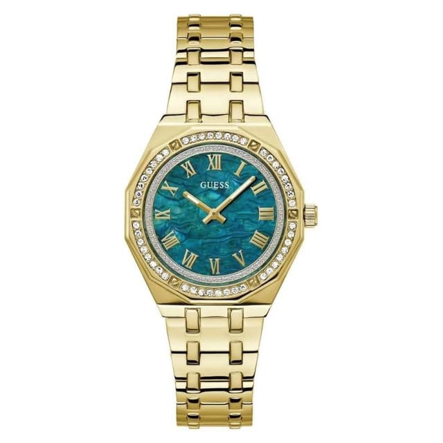 GUESS Womens Green dial, Gold-Tone Stainless Steel Analog Watch - GW0770L2