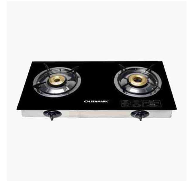 Olsenmark Gas Stove 2 Burner Auto Ignition Glass Top OMK2317