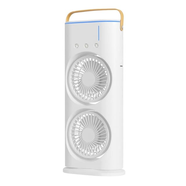 Portable Dual Cooling Fan Conditioner with Dual Wind Power Increase, USB Powered, Three Spray Humidification