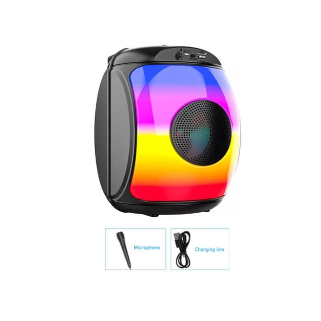 Generic Wireless Bluetooth LED Lantern with Melody, Outdoor Subwoofer and Card Speaker - Black ZQS1438