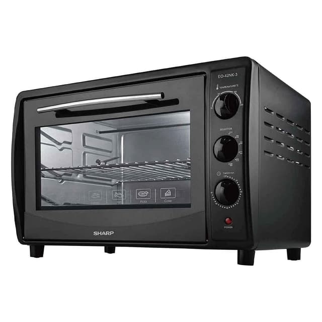 Sharp 42L 1800W Double Glass Electric Oven With Rotisserie and Convection, Eo-42Nk-3, Black