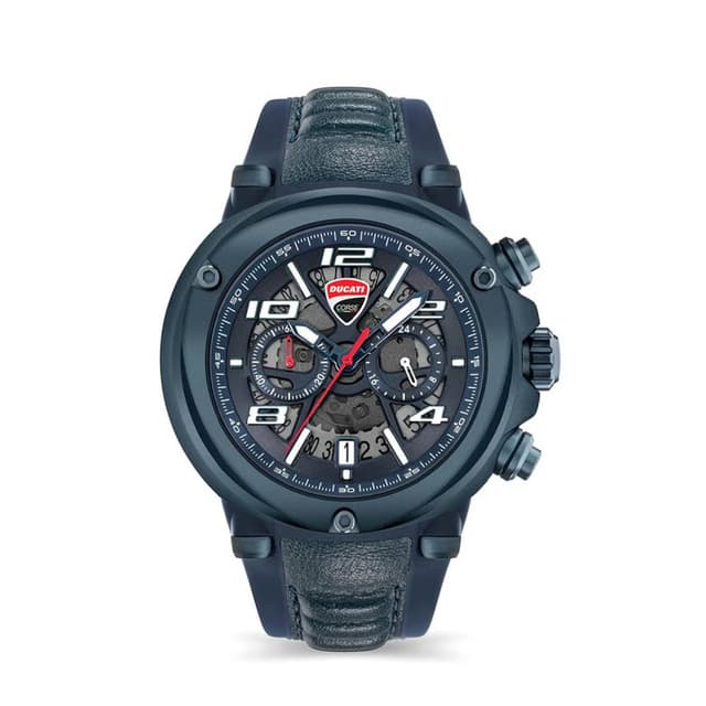 Ducati Partenza Mens 50mm Blue Strap watch - 100m Water Resistant Watch - DTWGO0000205