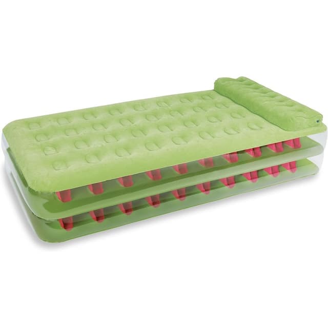 Intex Deluxe Multicoloured Inflatable Lounge Air Bed with Integrated Electric Pump - Comfortable and Durable Air Mattress for Home or Travel - 67716