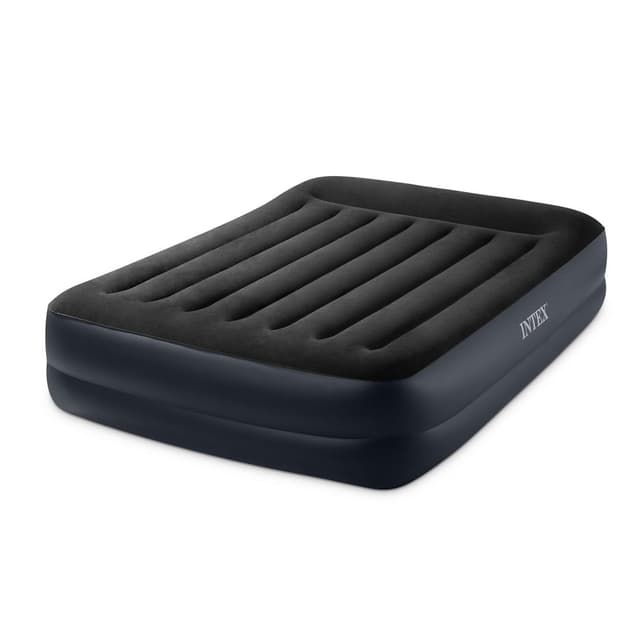 Intex Dura-Beam Plus Pillow Rest Air Bed Queen Size - Durable Inflatable Mattress with Built-In Electric Pump - 64124