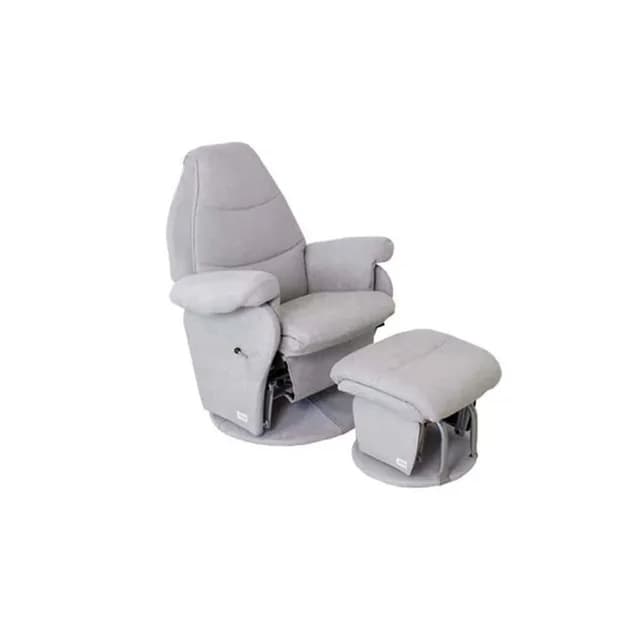 BABYHOOD Vogue Feeding Glider Chair And Ottoman in Steel Grey - Ultimate Comfort And Style for Nursing Mothers - 9350764009377