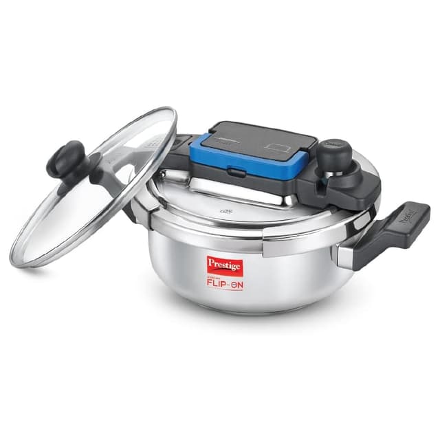 Prestige Stainless Steel Svachh Flip-On Mini Pressure Cooker 2L - Compact Safety Lock Lid Pressure Cooker for Efficient Cooking - MPF20164