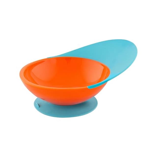 Boon Catch Bowl Toddler Bowl with Spill Catcher, BPA-Free, Suitable for 9+ Months, Orange/Blue, B260