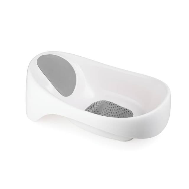 Boon Soak 3 Stage Baby Bathtub with Three Support Positions for Newborn to Toddlers, Color Changing Drain Plug for Ideal Bath Temperature, Gray, B11205