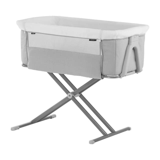 Hauck Travel Cot Face to Me 2, Adjustable Height Co-Sleeper with Breathable Mesh, Grey, HK608531