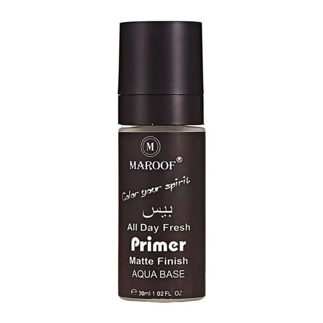 Maroof All Day Fresh Primer - MMBP01 - 30ml - Matte Finish, Aqua Base, Oil-Control, Sweat-Resistant