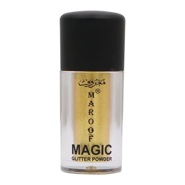 Maroof Magic Glitter Powder - 05 Gold - Fine Cosmetic Glitter, Multi-Use, For Eyes, Face & Body Art
