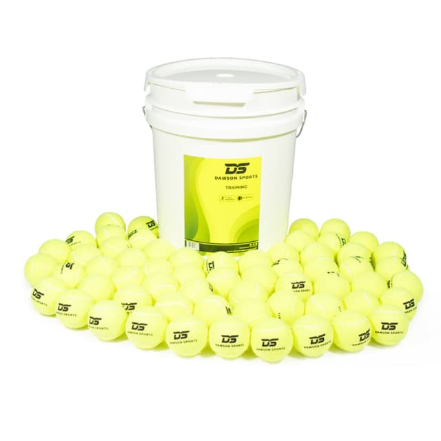 Dawson Sports - Low Bounce Tennis Balls Bucket of 60 Yellow - Durable Training Ball for Kids Adults - Model 16-254