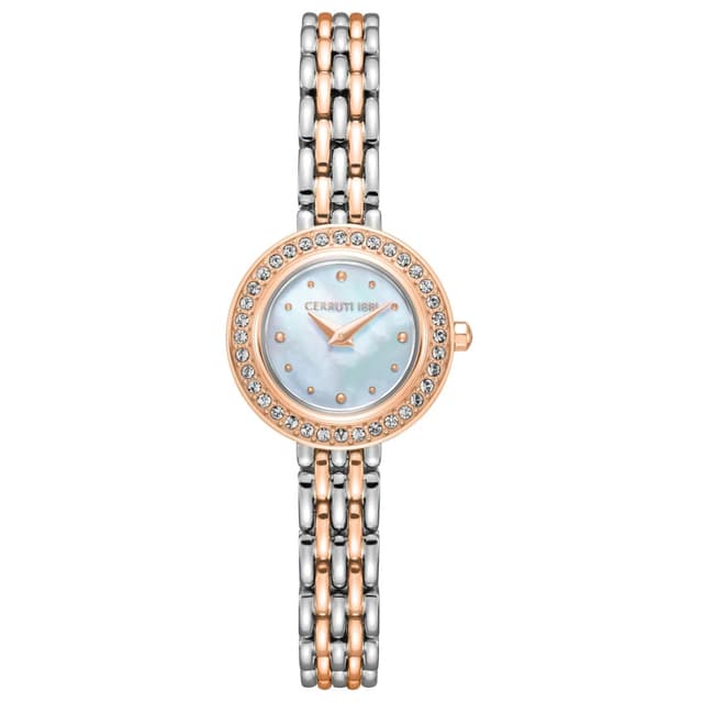 Cerruti 1881 Matera Two‑Tone Stainless Steel Watch White Dial Watch for Women - CIWLG0073005