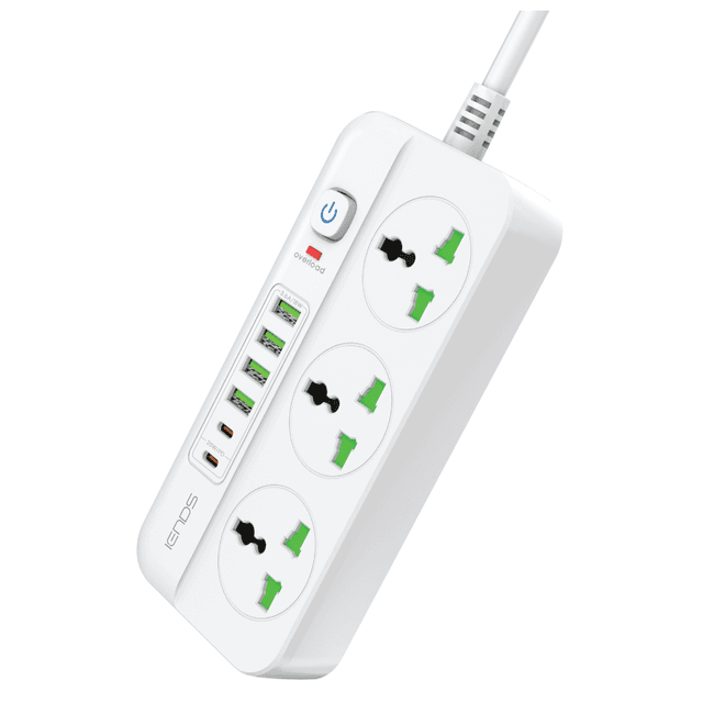 Iends Universal Power Socket - Multi-Device Charging Outlet with Overload Protection, Type-C & USB Ports IE-AD3597