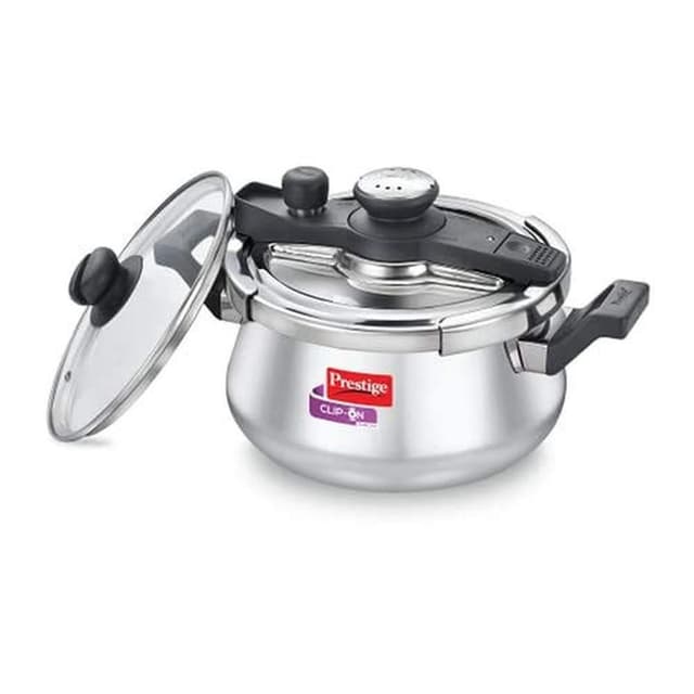 Prestige Clip-On Svachh 5L Handi Cooker - 22cm Stainless Steel Pressure Cooker - MPCH20233