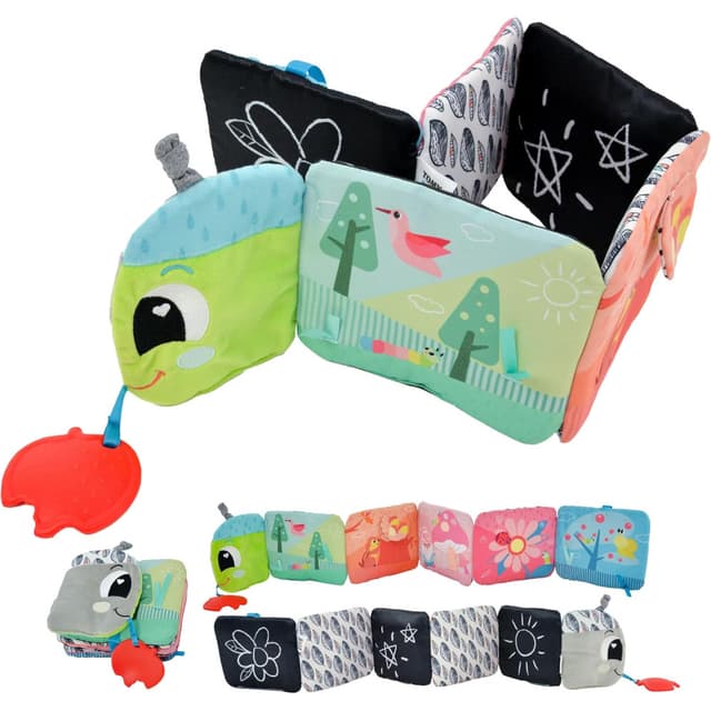 Tomy Lamaze - Lamaze Colorful Journey Caterpillar High Contrast Baby Book - Soft Fabric Baby Sensory - L27463