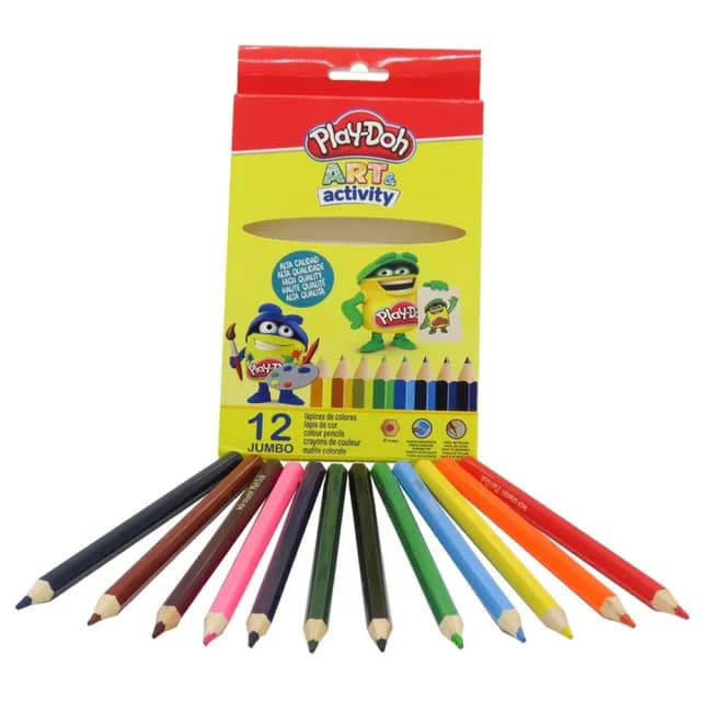 Play doh 12 Colors Jumbo Colour Pencils In Box - LJ-12-PD