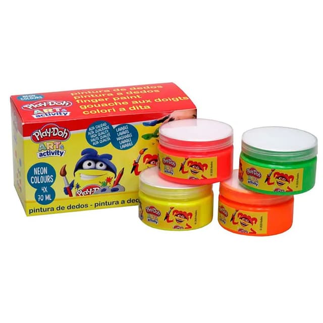 Play doh 4 Colors Neon Finger Paint 70ml Jumbo - PDF-04-PD
