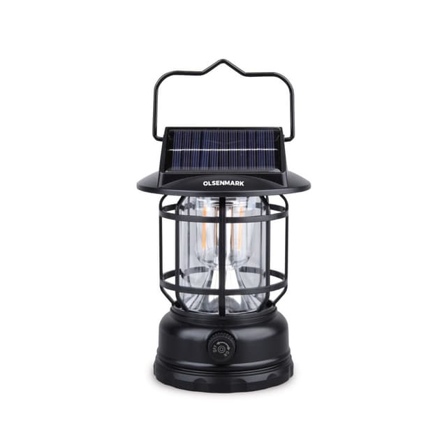 Olsenmark LED Tungsten Light with Solar- -with 2PCS Tungsten Bulbs 1200mAh Lithium Battery 3-Hours Operating Time-USB Charging Suitable for Indoor and Outdoor Use - OME2850