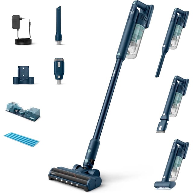 Philips Cordless Vacuum Stick 5000 Series Digital Motor PowerCyclone 10 60 min Runtime LED Nozzle Aqua Module Sage - XC5041-61