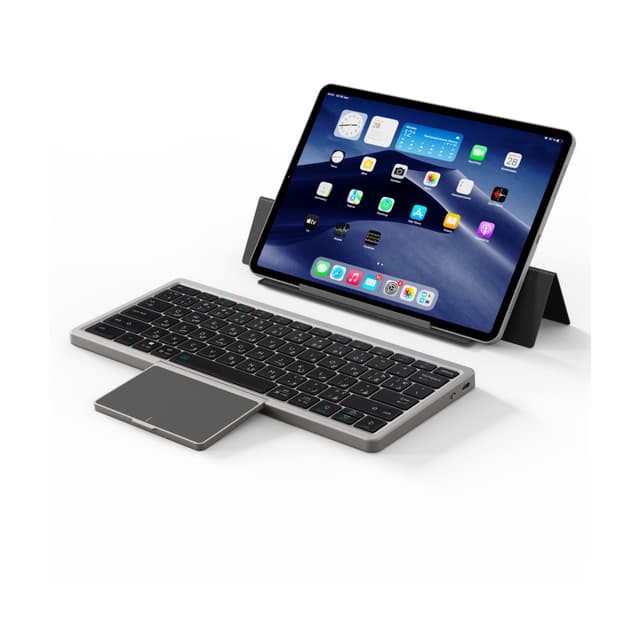 Infinyty Universal Wireless Keyboard with Stand & Trackpad - Black - OK-10-CP