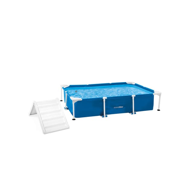 Intex 7.5ft x 5ft x 18in Rectangular Frame Pet Pool Set with Filter Pump Skimmer Ramp for Dogs Up to 110lbs - 48404