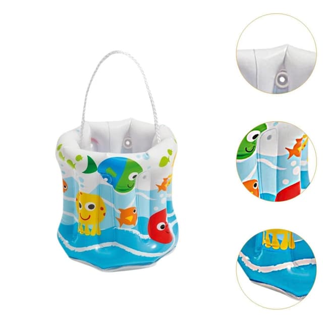 Intex Inflatable Shell Scavenger Bucket with Clear Bottom Cord Handle 7.5x7.5in Explore Beach Pool Ages 18m+ - 58681