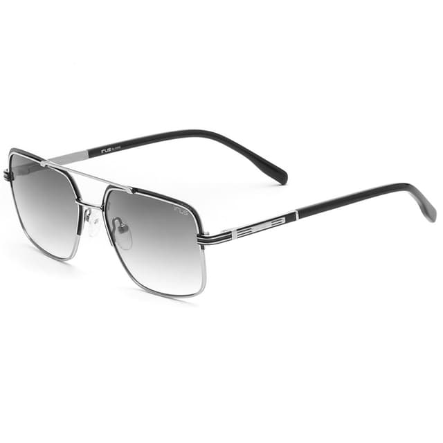IRUS Unisex Gradient Grey Lens Sunglasses Full Frame Pilot Shape 53-17-138mm Silver Metal Frame CR39 Lens - 1152C1