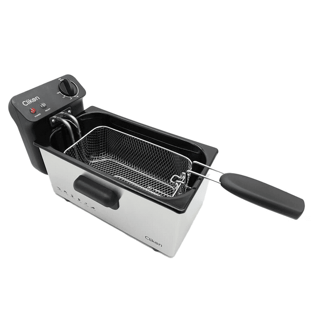 Clikon 3L Deep Fryer CK358, Brushed Stainless Steel, Non-Stick Removable Tank, Adjustable Temperature & Ready Indicator Light